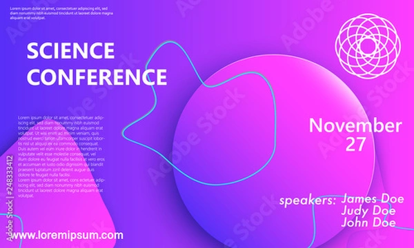 Fototapeta Science conference invitation design template.