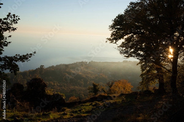 Fototapeta sunset in mountains