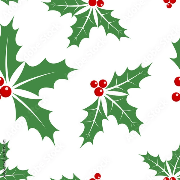 Fototapeta Christmas seamless pattern. Vector illustration.
