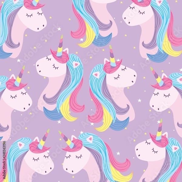 Obraz Unicorns background cartoons