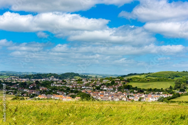 Fototapeta Bridport, Dorset. Seen from cliffs to the South.