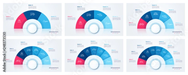 Fototapeta Wektor wykres kołowy, nowoczesne szablony do tworzenia infografik