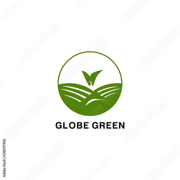 Fototapeta globe green logo vector design