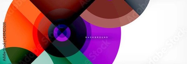 Fototapeta Round circles and triangles abstract background