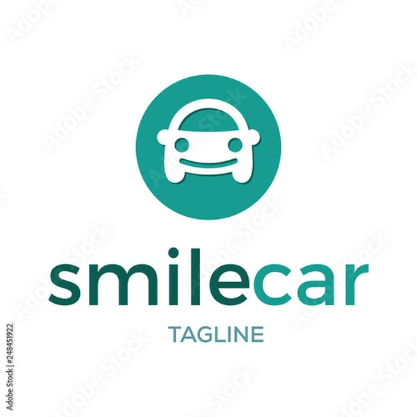 Obraz smile car logo design template