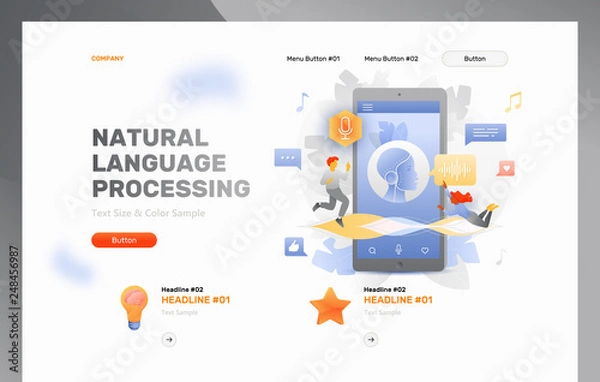 Fototapeta Natural Language Processing Template