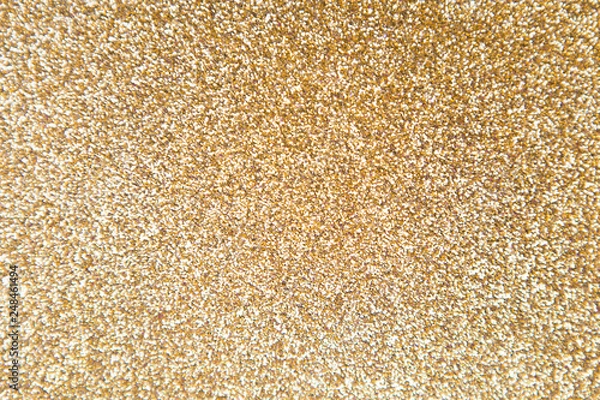 Fototapeta Golden Shiny Bokeh Background. Texture For Festive Decoration.