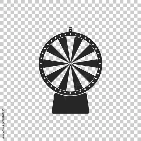 Obraz Lucky wheel icon isolated on transparent background. Flat design. Vector Illustration