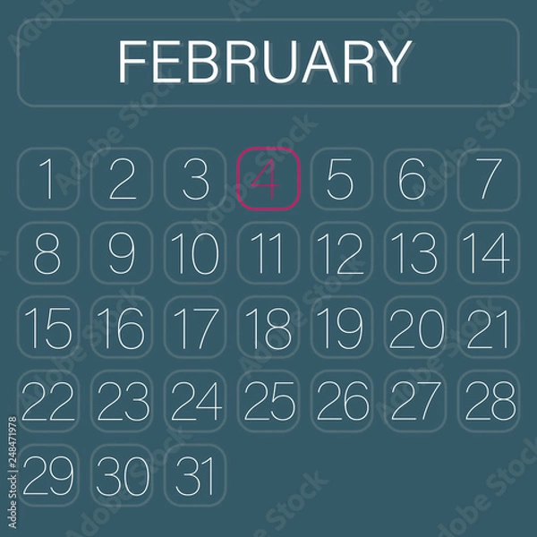 Obraz Calender Page February 4