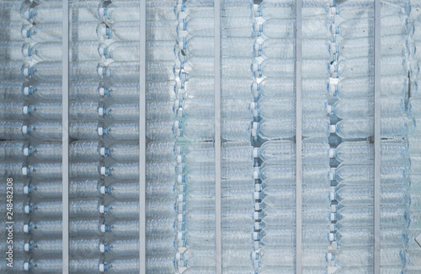 Fototapeta Great Wall plastic bottles. The cause of the pollution problems are excess to the environment.