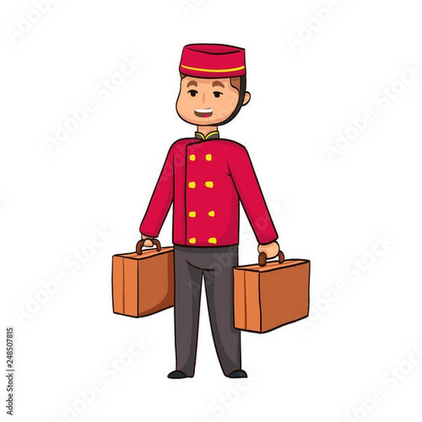 Obraz cartoon funny doorman