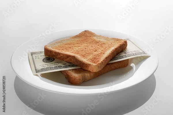 Obraz Conceptual photo. Sandwich with a hundred dollars bills.