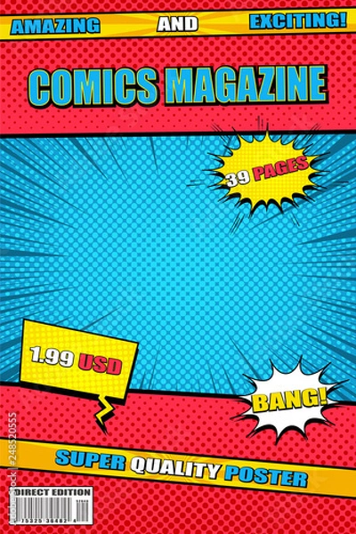Obraz Bright comics magazine template