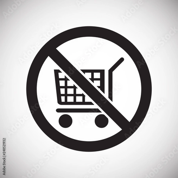 Fototapeta No cart allowed sign on white background for graphic and web design, Modern simple vector sign. Internet concept. Trendy symbol for website design web button or mobile app