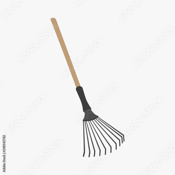 Fototapeta Leaf rake. White background. Vector illustration. EPS 10.