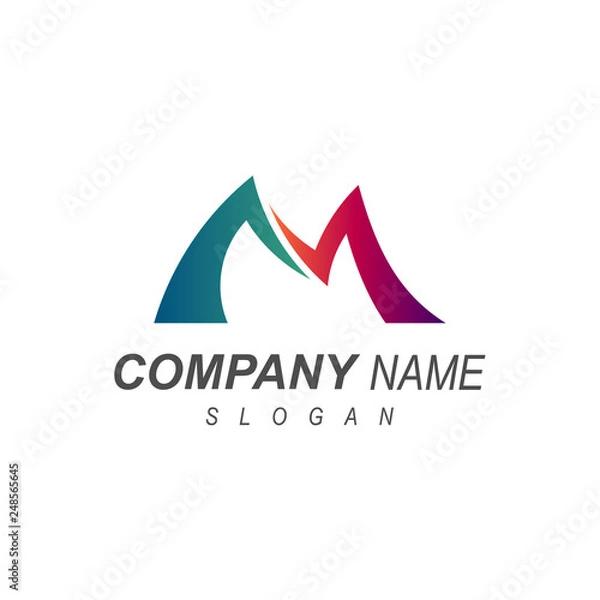 Fototapeta simple letter m logo template