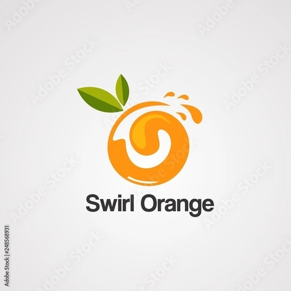 Obraz swirl orange logo vector, icon,element, and template
