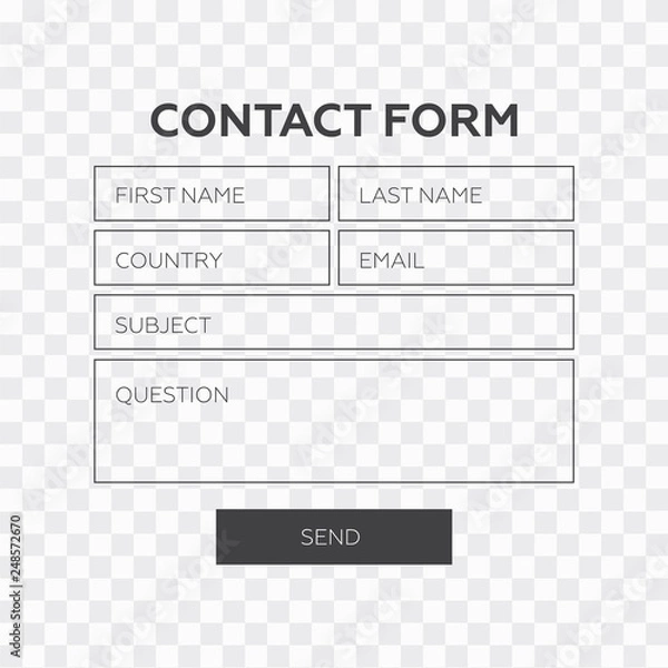 Fototapeta Contact form. Web element. Contact form vector template