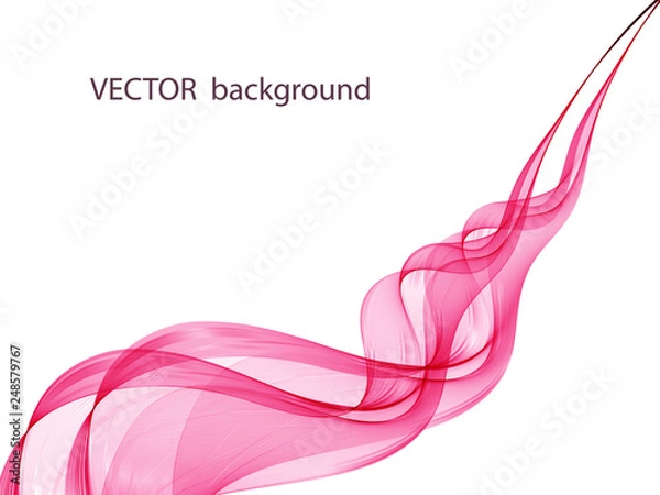 Obraz Abstract soft design pattern with pink wavy lines in elegant dynamic style on white background. Pink waves.