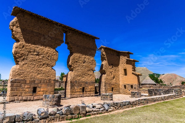 Fototapeta Stone pillars Raqch'i to the Andes