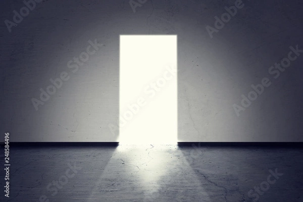 Obraz empty dark interior room way out 