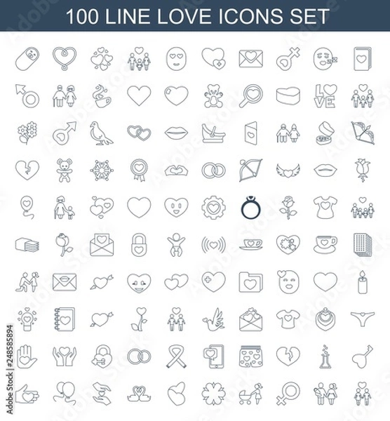 Fototapeta love icons