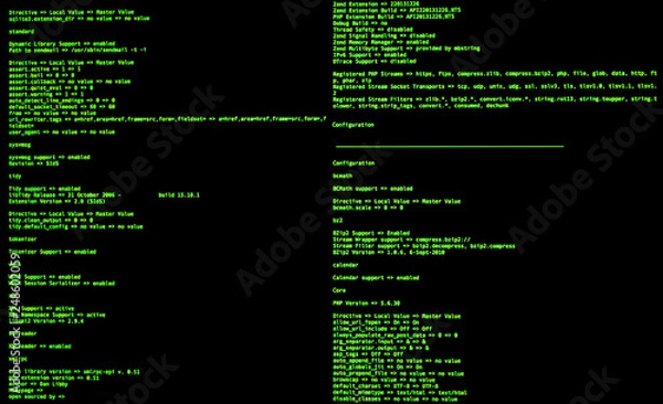 Obraz Computer Command Line Interface. CLI. UNIX bash shell. Web security