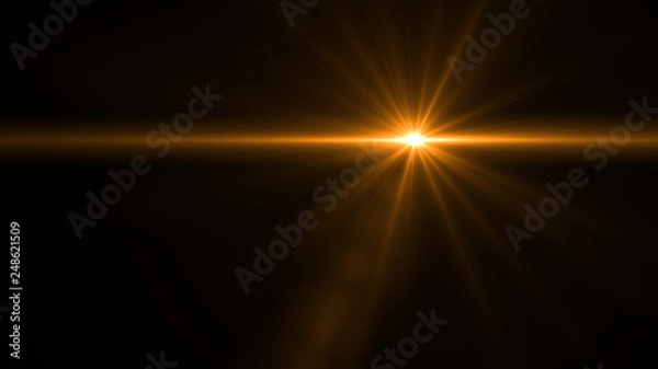 Fototapeta Lens Flare light over black background. Easy to add overlay or screen filter over photos	