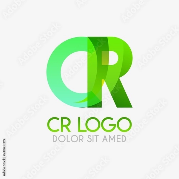 Fototapeta The CR logo with striking colors and gradations, modern and simple for industrial, retail, business, corporate. this RC logo made for online and offline media both web, mobile, logo, brochure, flayer.