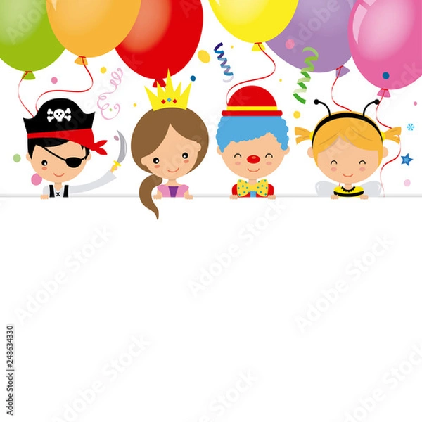 Obraz Costume party poster. Blank space for text