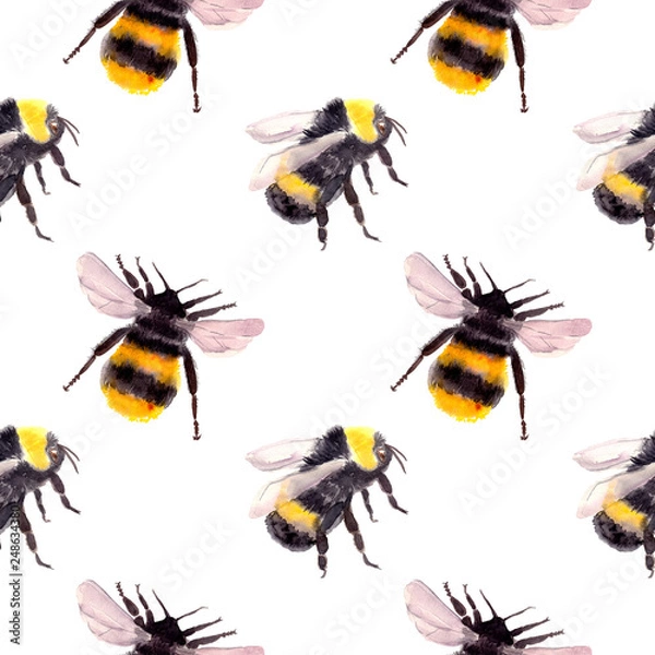 Obraz seamless pattern with bumblebee