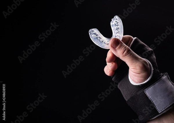 Obraz boxer teeth protection. mouthguard