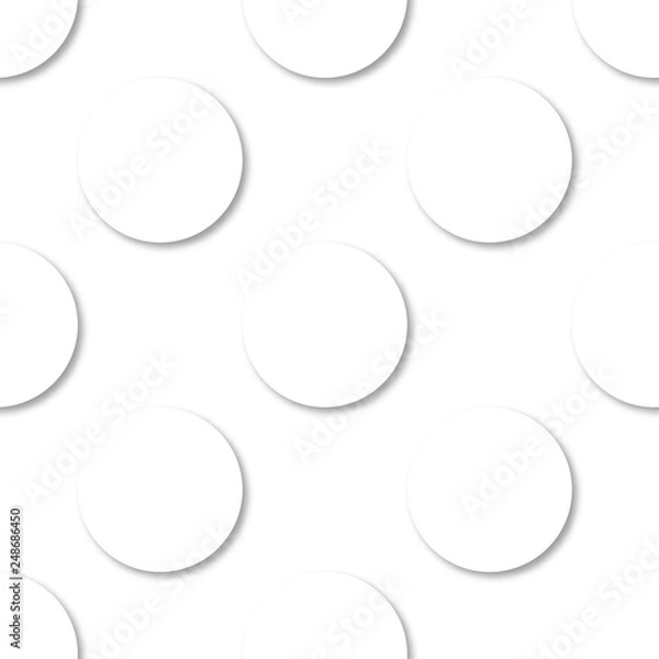 Fototapeta Polka dots seamless pattern. 3d vector background