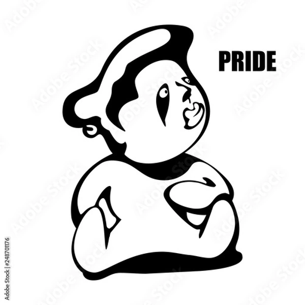 Fototapeta pride. hand drawn vector monochrome outline cartoon character illustration with white background