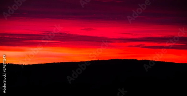 Fototapeta beautiful dramatic sunset view