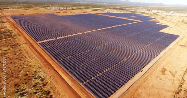 Fototapeta solar power panels in desert