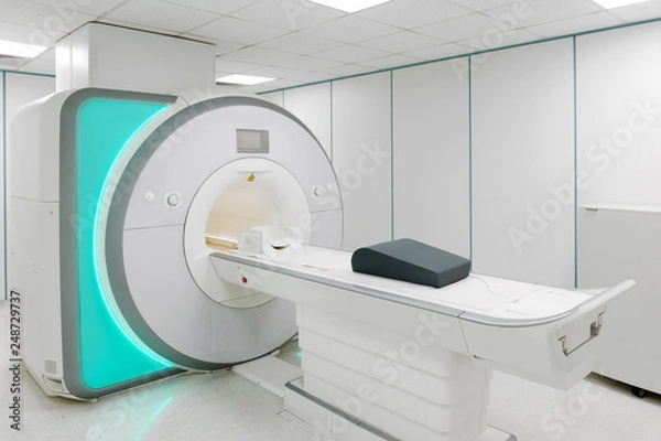 Obraz MRI - Magnetic resonance imaging scan device in Hospital. Medical Equipment and Health Care.