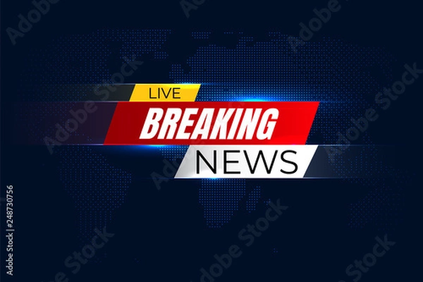 Obraz Breaking news background with graphic map