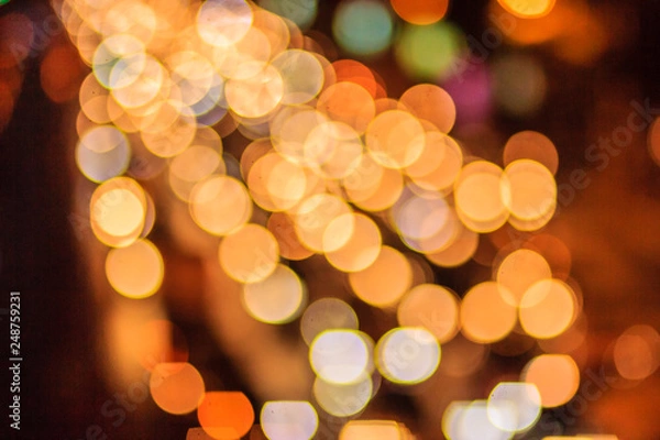 Fototapeta Abstract blur of Evening traffic jam on road in city. Out of focus lights from cars in a traffic jam. lights car traffic jam of a street road at night. Road traffic jam night,blur focus