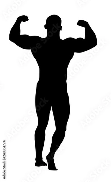 Fototapeta Silhouette of a bodybuilder