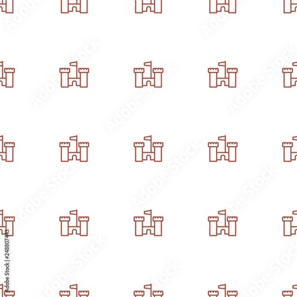 Fototapeta castle icon pattern seamless white background
