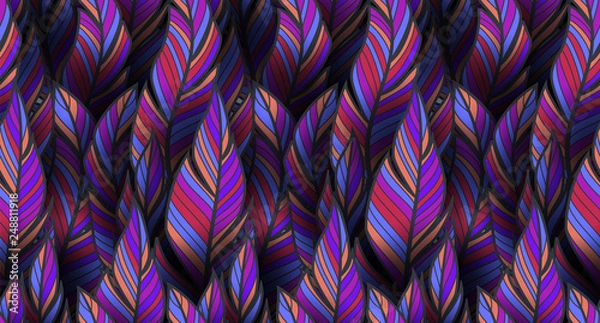 Obraz Bright, colorful seamless feather pattern for textile and wrapping