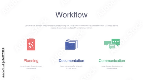 Fototapeta WORKFLOW BANNER CONCEPT