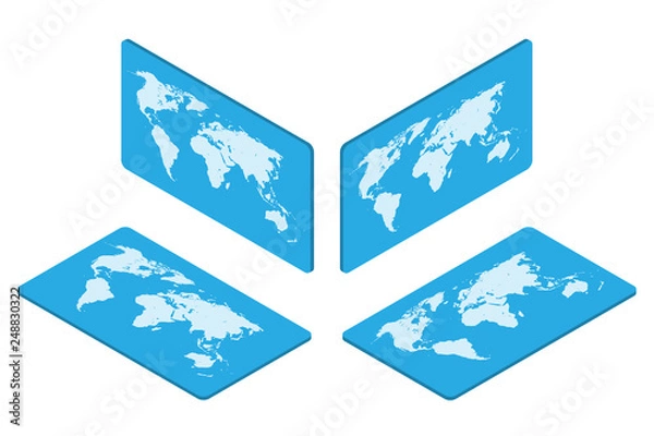 Obraz Isometric world map Earth isolated