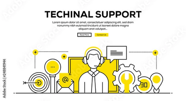 Fototapeta TECHINAL SUPPORT BANNER CONCEPT