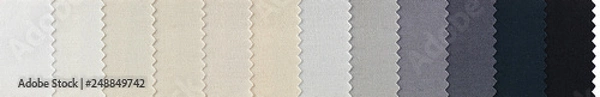 Obraz Samples of colorful cotton fabrics with zig zag edge row arranged