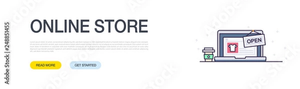 Fototapeta ONLINE STORE BANNER CONCEPT