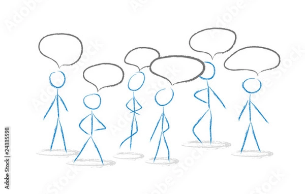 Obraz people talking with chat bubbles