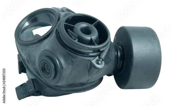 Fototapeta gas mask and filter isolated on white