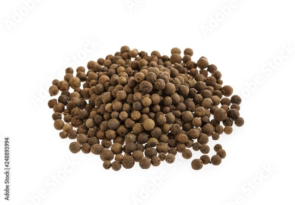 Fototapeta Allspice spice stack on white